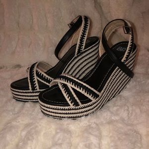 BP. (Nordstrom) Black/White Woven Espadrilles